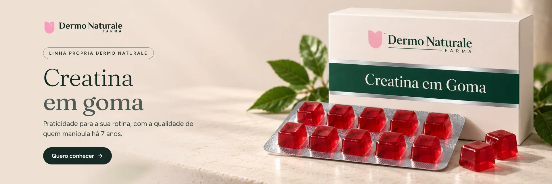 Creatina em goma, linha própria da Dermo Naturale Farma